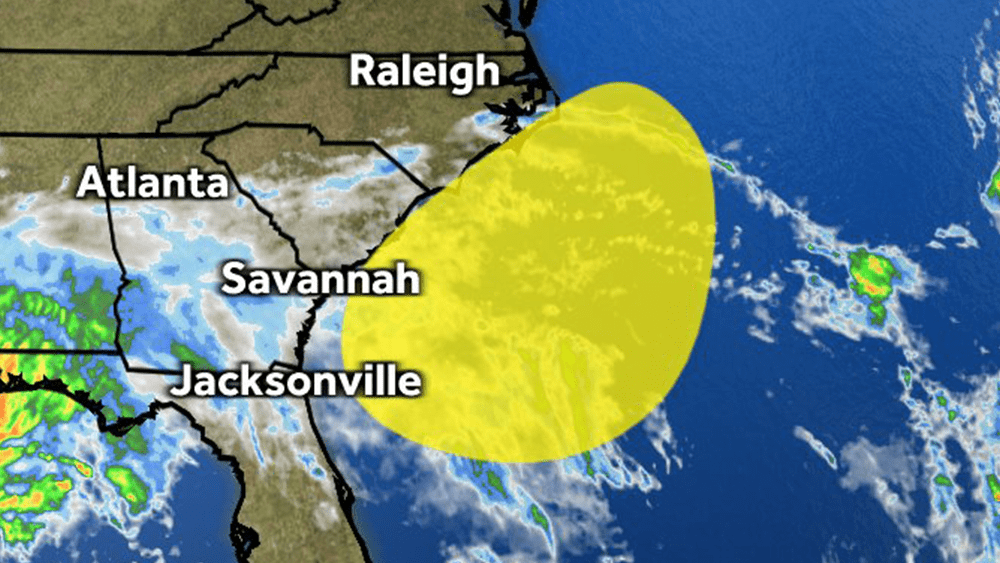 National Hurricane Center monitoring area off the southeast coast, 3 other systems behind it