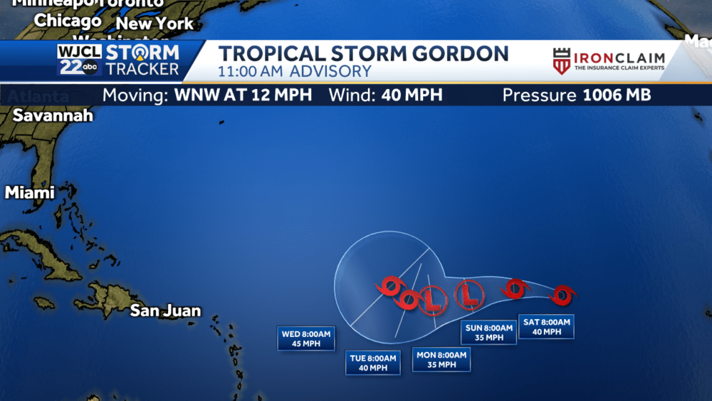 National Hurricane Center: Tropical Storm Gordon forms in the Atlantic