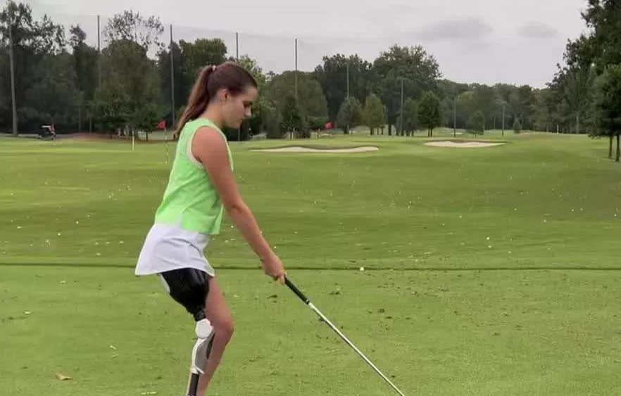 WATCH: Double amputee hits golf balls three months after shark attack