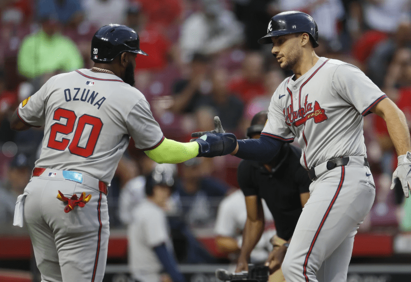 Ozuna homers, Urshela drives in 3 as Braves beat Reds 7-1