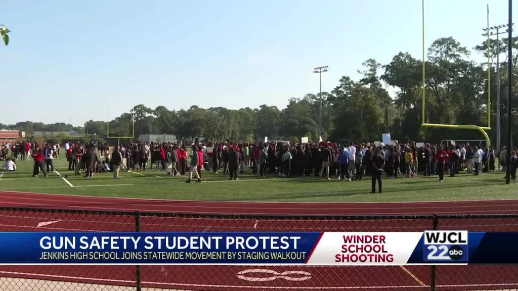 Jenkins High School students walk out of class to protest gun reform