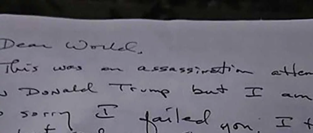 Feds: Man accused in apparent assassination attempt wrote note indicating he intended to kill Trump