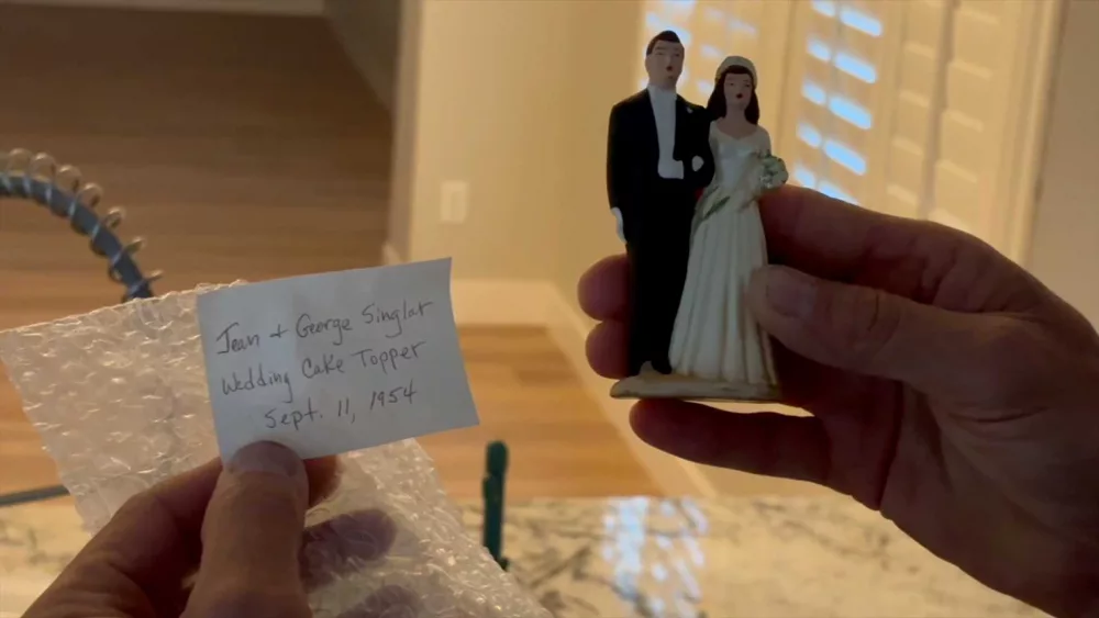 Decades-old wedding cake topper found in Arizona home, reunited with family