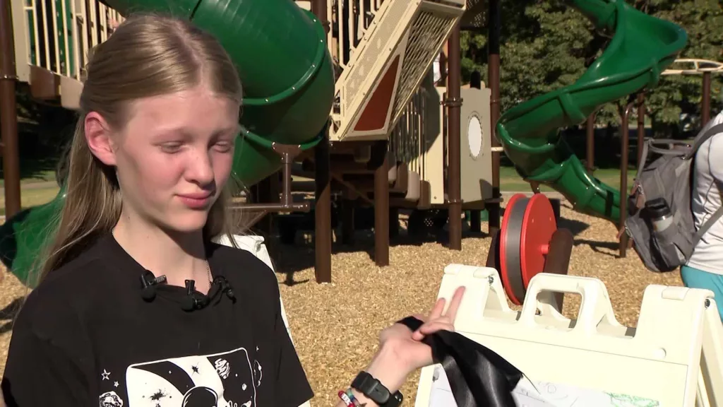 Tween's crayon drawing used to design playground