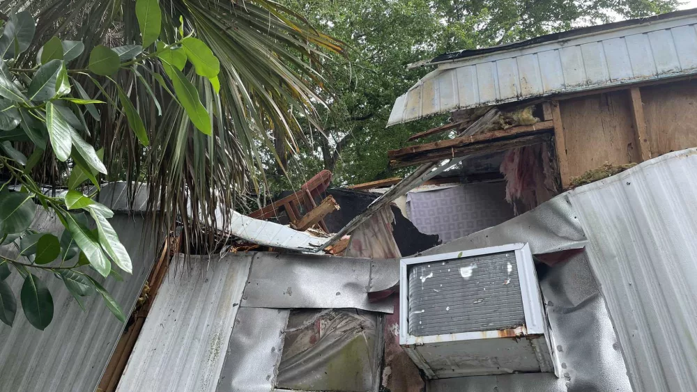 Tree falls on Florida family's home during Hurricane Helene, trapping them inside