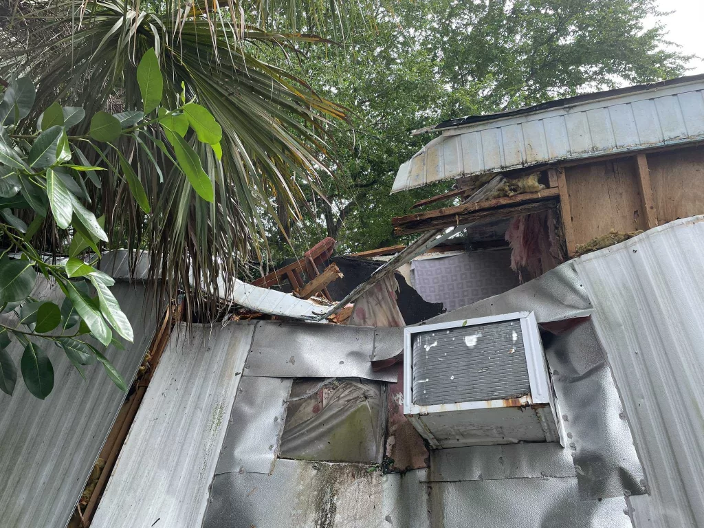 Tree falls on Florida family's home during Hurricane Helene, trapping them inside