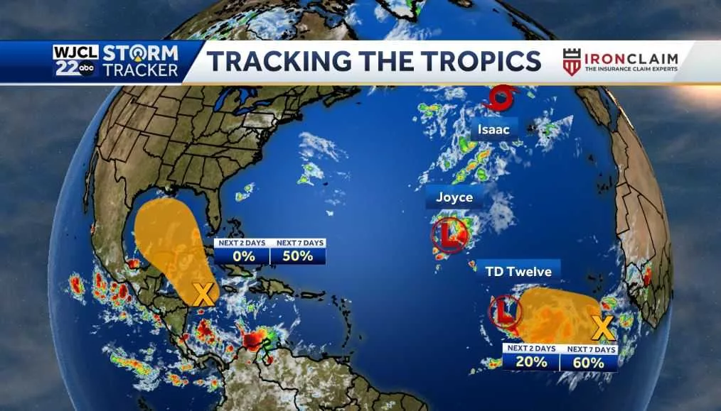 Busy in the tropics with Tropical Storm Kirk has formed and development possible in the Gulf