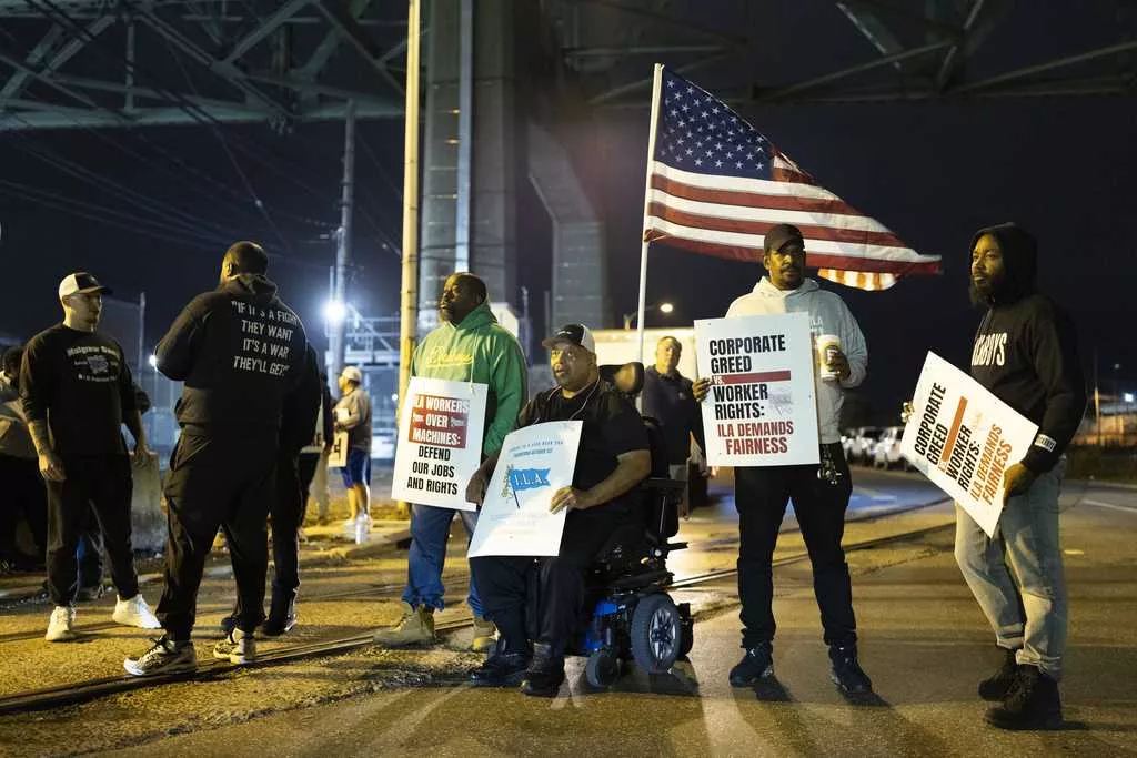 Dockworkers at ports from Maine to Texas go on strike