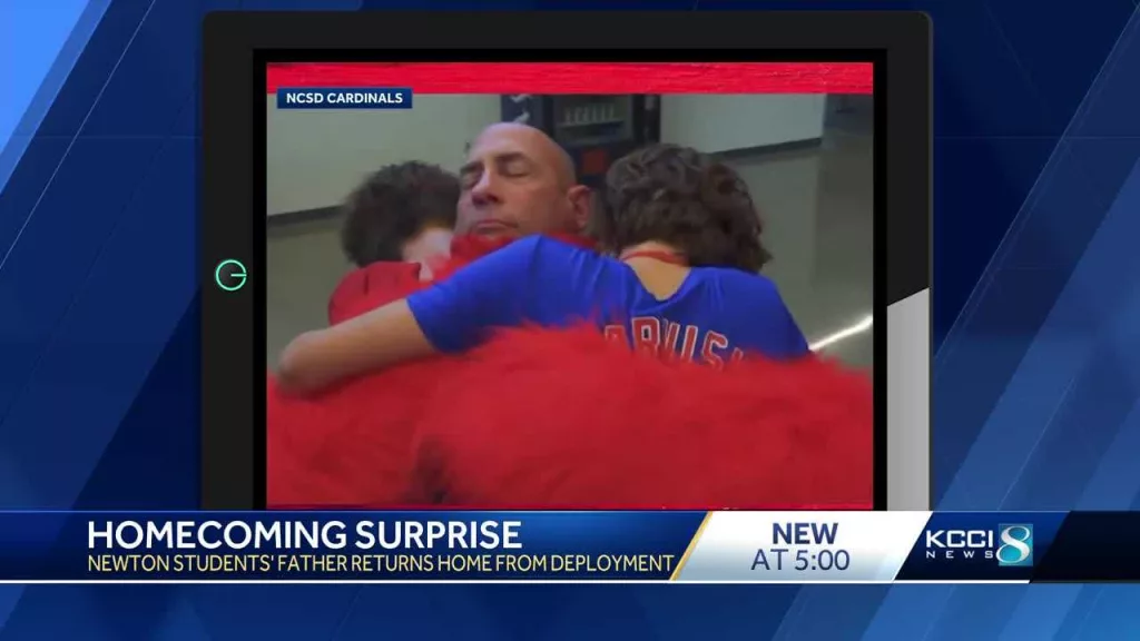 Dad dresses as school mascot to surprise sons after military deployment