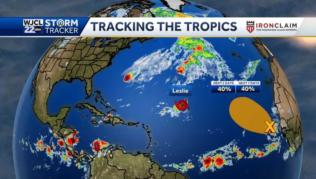 Tropical Storm Leslie and possible development today in the Atlantic