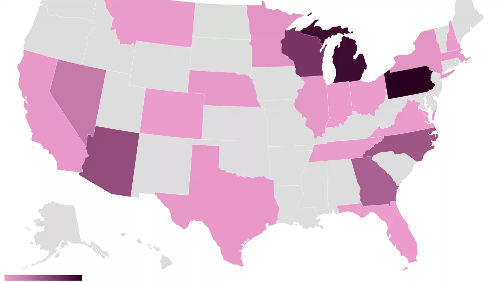 Candidate tracker shows Kamala Harris, Donald Trump focus on swing states