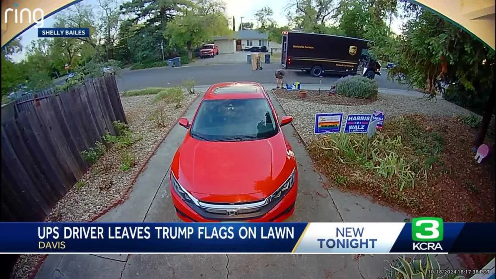 'He really has no right': California woman says delivery man left political signs on her lawn