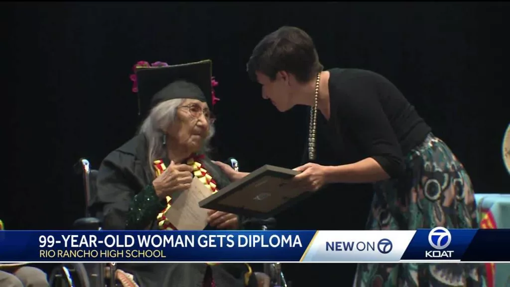 Elderly woman earns high school diploma after years of waiting