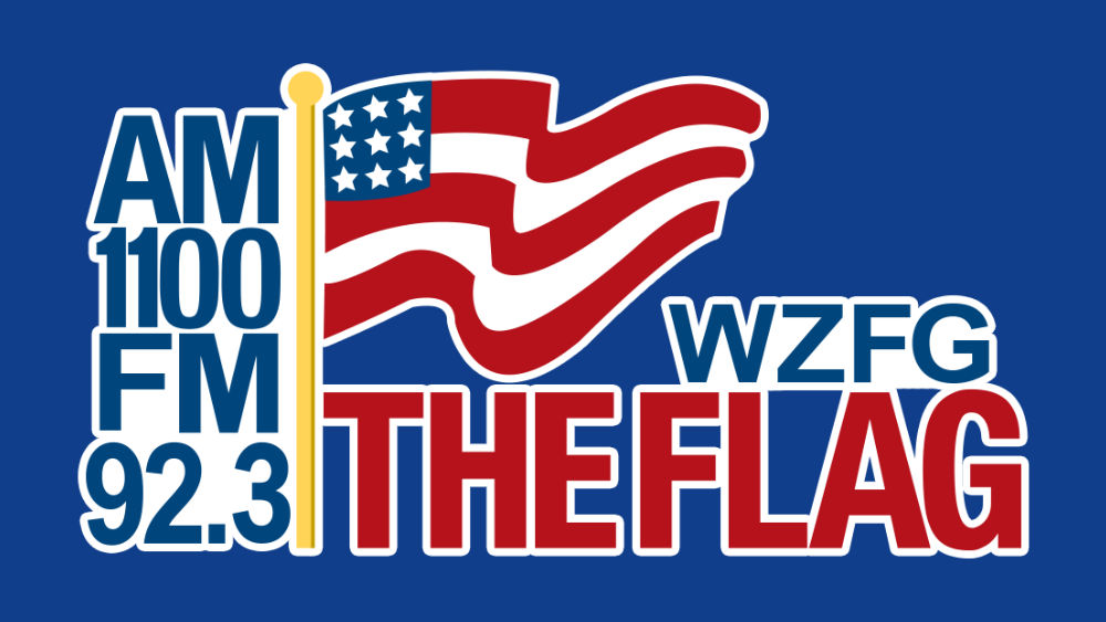 Logo for AM 1100 and FM 92.3 The Flag WZFG