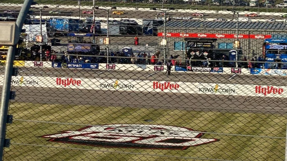 NASCAR Iowa Corn 350 glass and pit lane