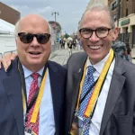 Karl Rove and Scott Hennen outside of the 2024 RNC / Photo by Flag Family Media