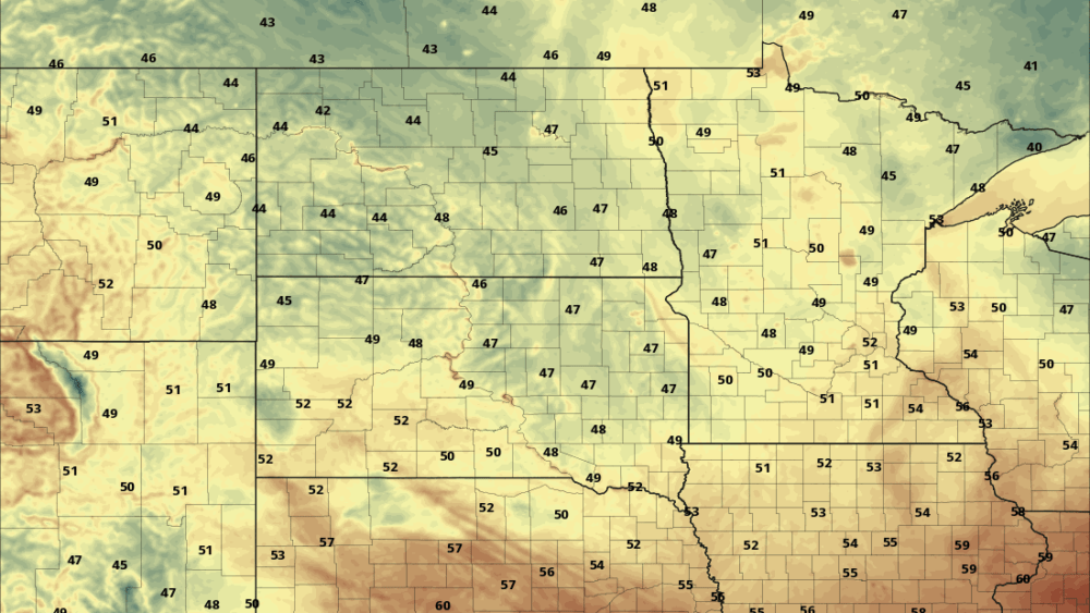 temperatures Friday morning