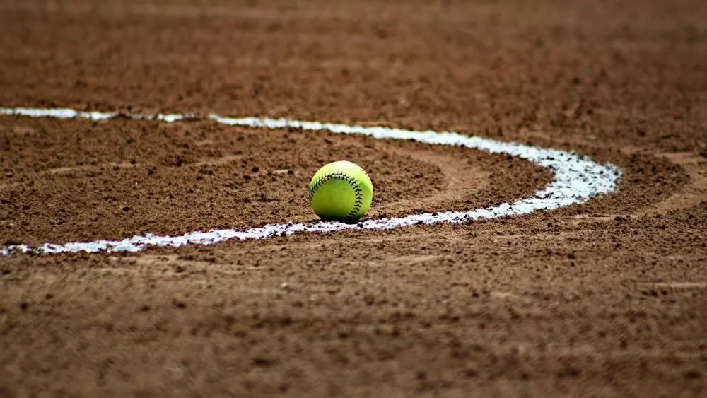 softball on the infield dirt