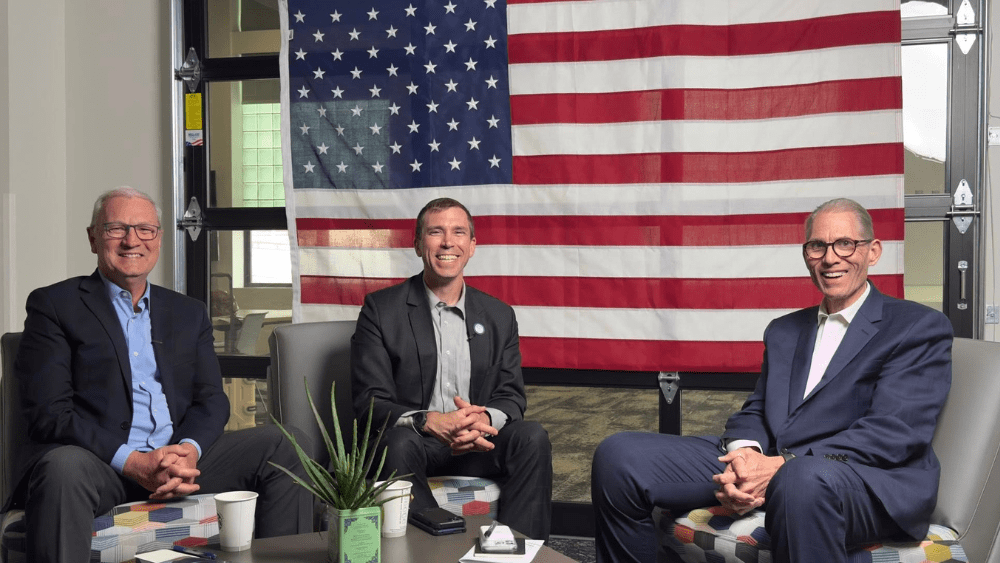 Senator Kevin Cramer^ Space Development Agency Director Derek Tournear and Scott Hennen