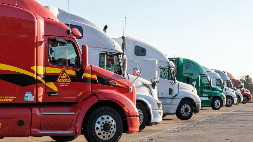 Image of trucks parked at a truck stop