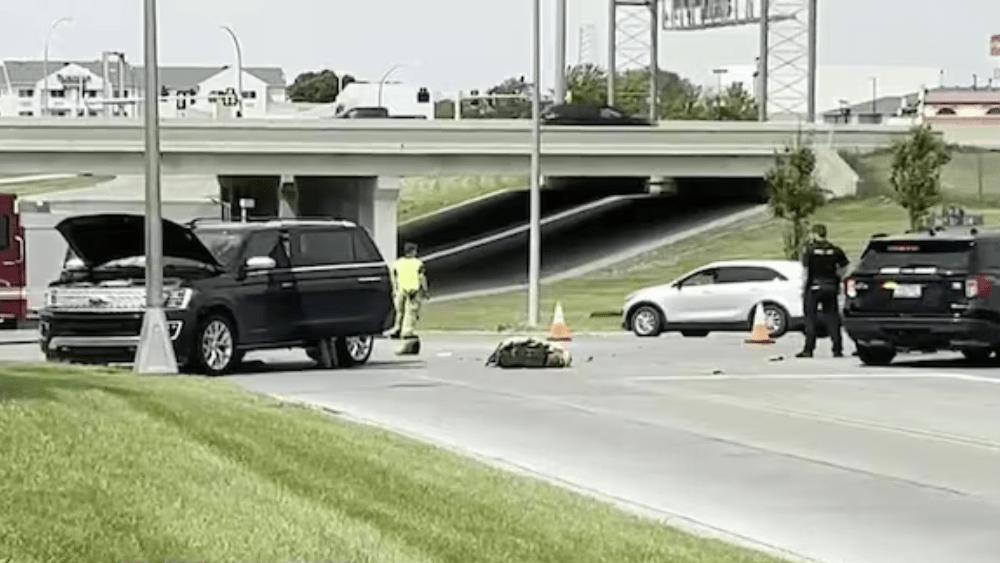 Image of motorcycle crash scene in Fargo