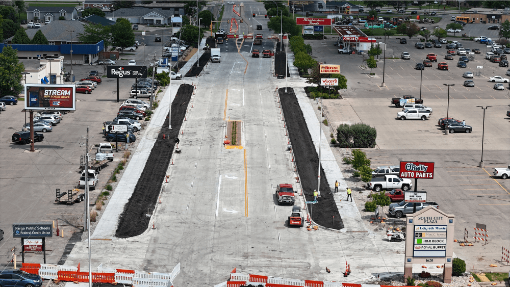 Drone image of 32nd Avenue South construction