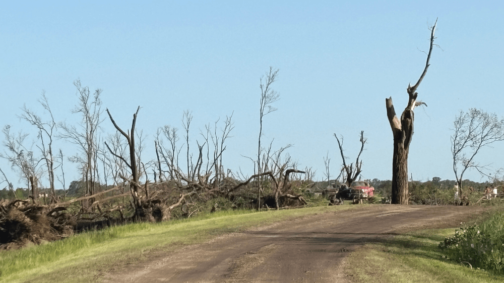 Image of home destroyed following tornado in Enderlin