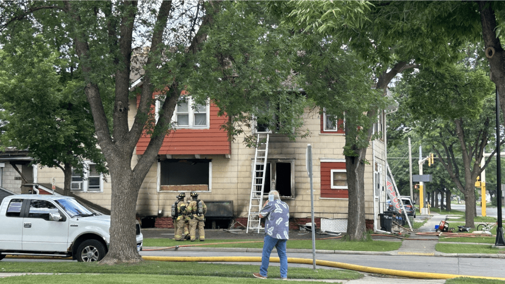 Image of burned out home in south Fargo
