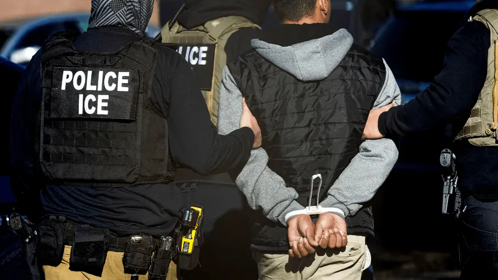 Image of ICE agents making an arrest