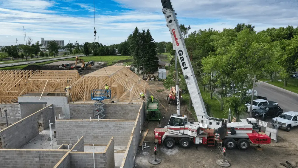 Image of construction happening with the Reimagine Romkey Park project