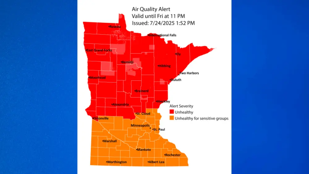map of air quality alert