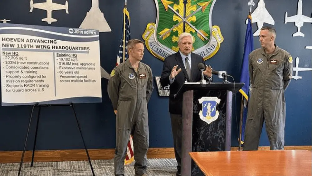 Image of Senator John Hoeven with the ND Air National Guard