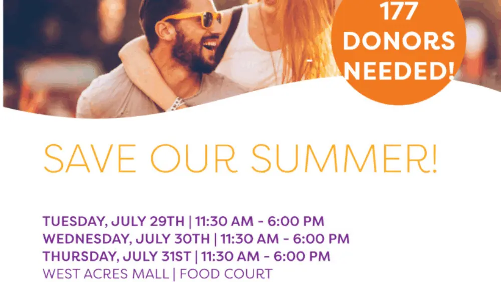 Image of the Save Our Summer Blood Drive banner