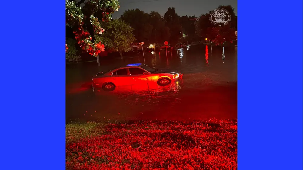 a car on a flooded street