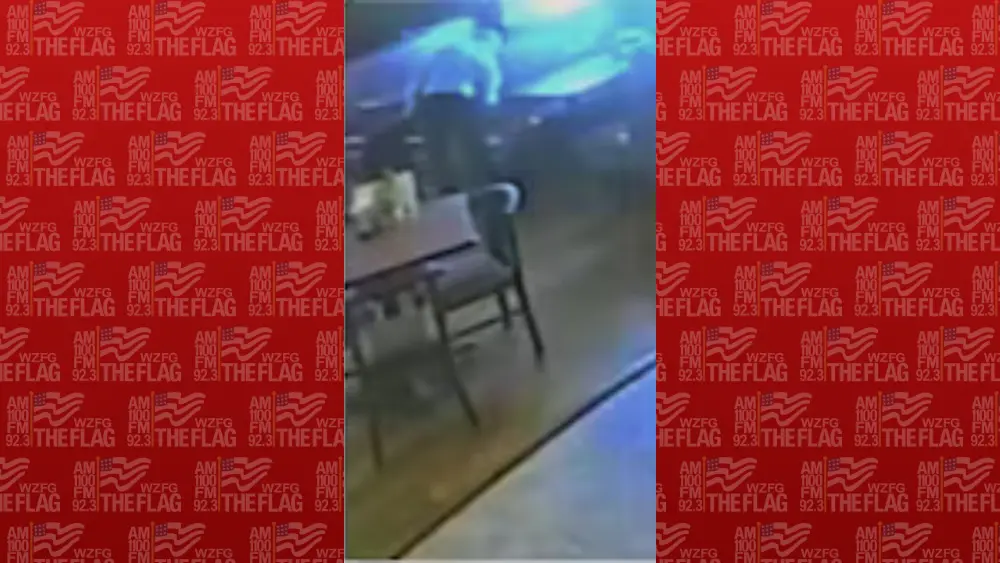 Image of man allegedly trying to set a table on fire at the El Valley Taco Shop in Casselton