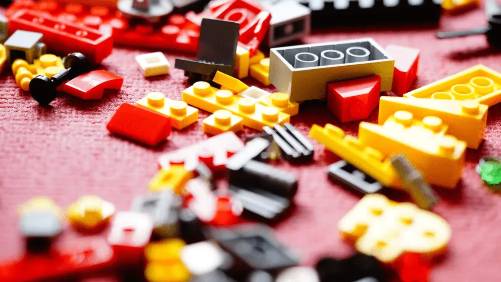 Stock image of LEGO bricks on surface