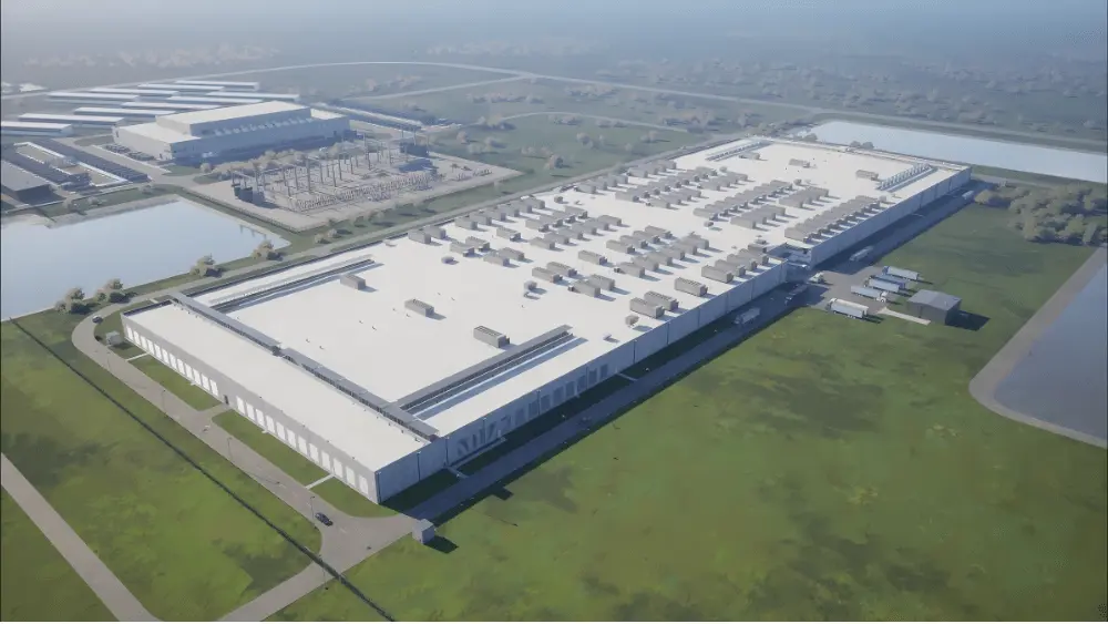 Image of an artist rendering of the AI factory near Harwood ND