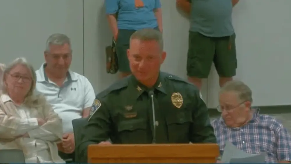 Image of Bill Ahlfeldt speaking at a Moorhead City Council meeting after his swearing-in