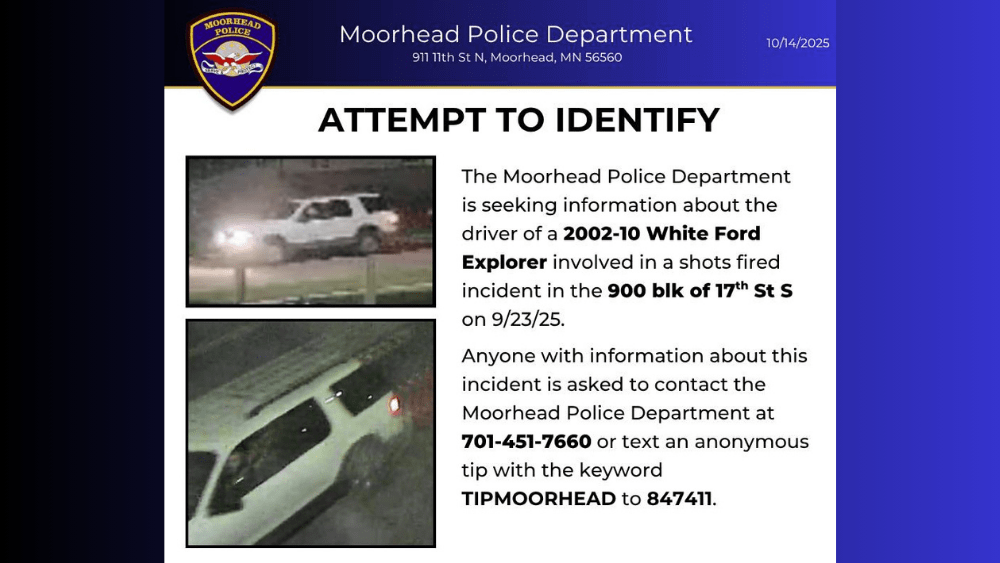 Police continue searching for driver wanted in Moorhead shots fired ...