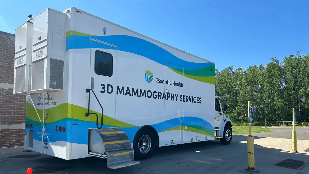 Image of mobile mammography vehicle from Essentia Health