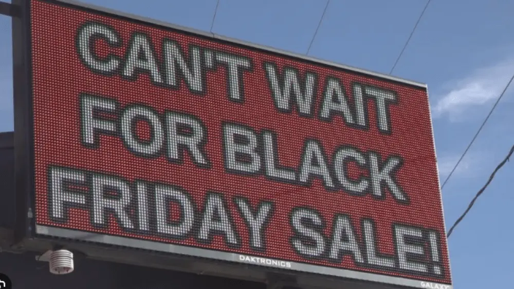 Black Friday sales billboard