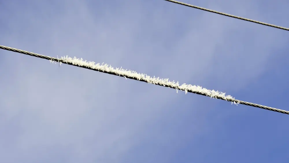 ice on power lines