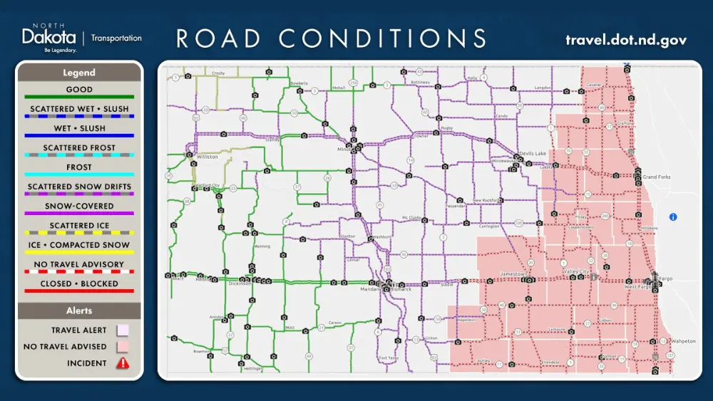 updated NDDOT road map