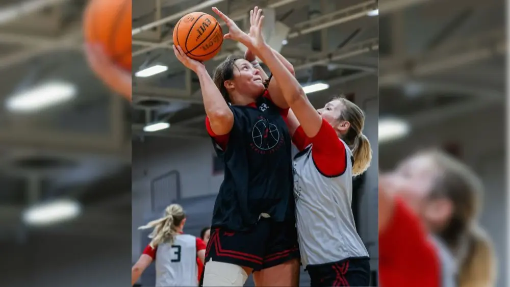 Basketball player taking a shot