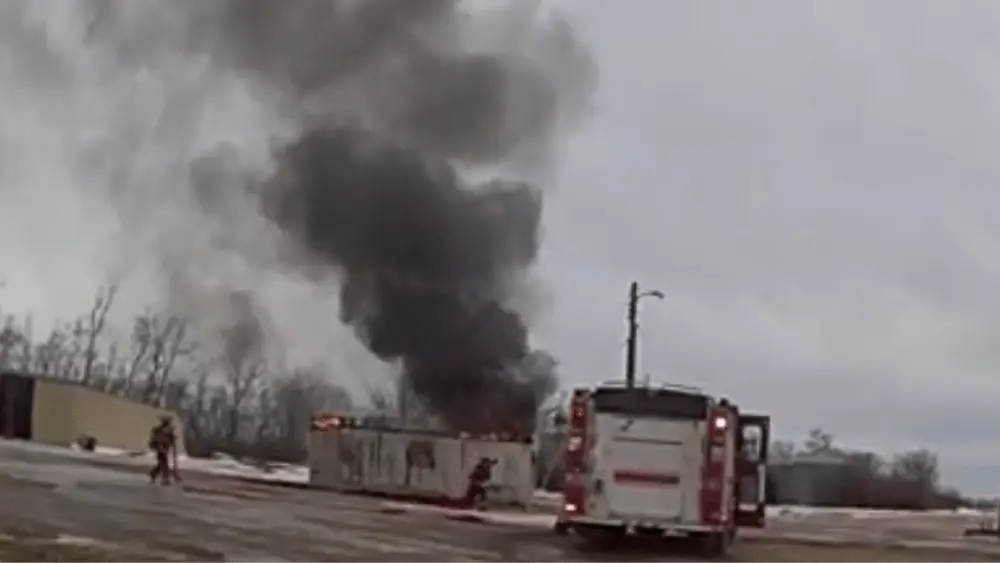 Rural Kindred garage fire