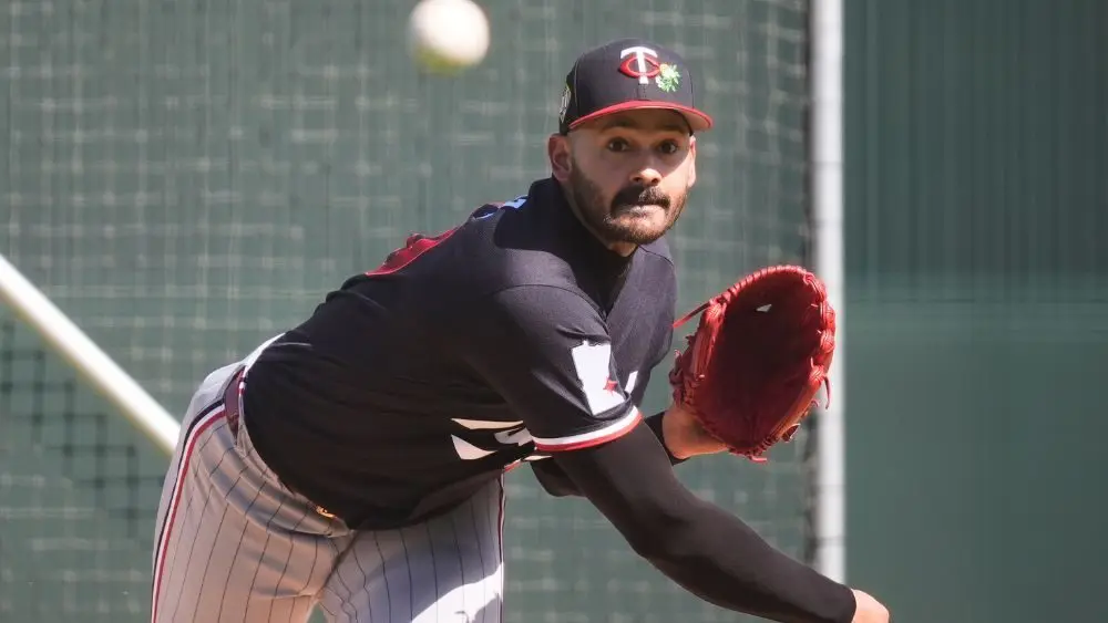 Minnesota Twins Pablo Lopez throwing a pitch