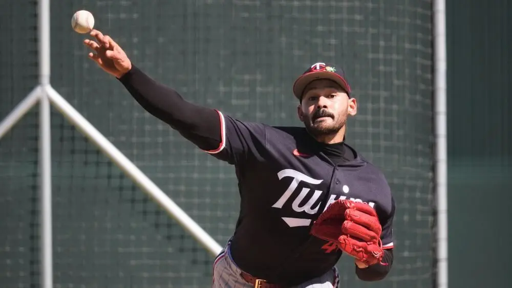 Minnesota Twins Pablo Lopez throwing a pitch