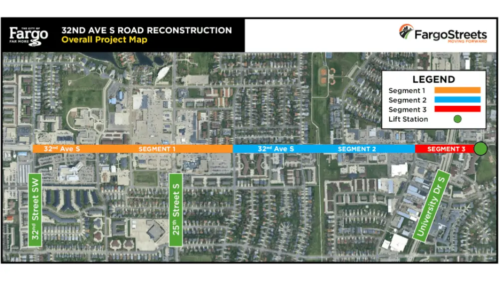 32nd Avenue South construction in Fargo