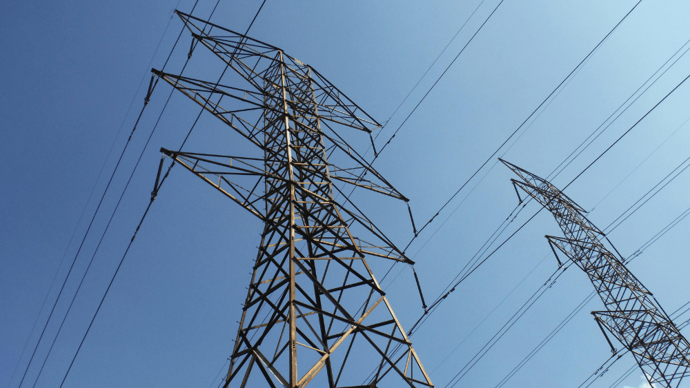 Power Lines and a blue sky