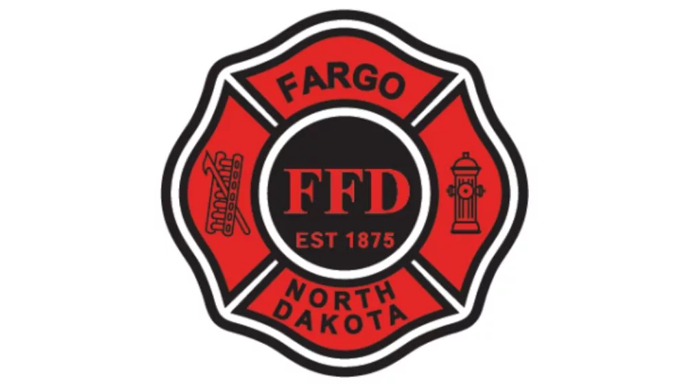 Fargo North Dakota Fire Department Logo. "FFD EST 1875"